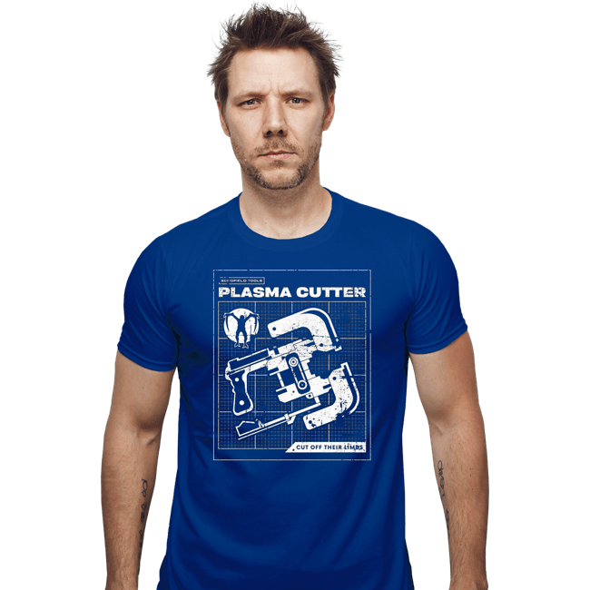 Daily_Deal_Shirts Fitted Shirts, Mens / Small / Royal Blue Plasma Cutter