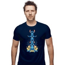 Load image into Gallery viewer, Shirts Fitted Shirts, Mens / Small / Navy Alien Mood Totem
