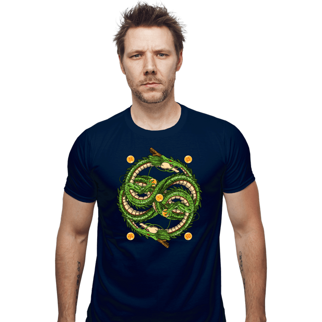 Daily_Deal_Shirts Fitted Shirts, Mens / Small / Navy Neverending Dragonball