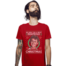 Load image into Gallery viewer, Shirts Fitted Shirts, Mens / Small / Red Righteous Christmas
