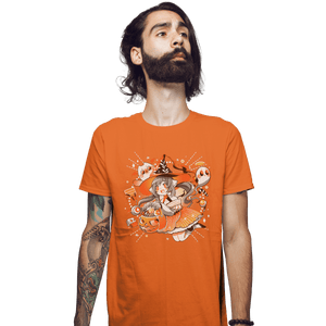 Shirts Fitted Shirts, Mens / Small / Orange Trick Or Treat Witch