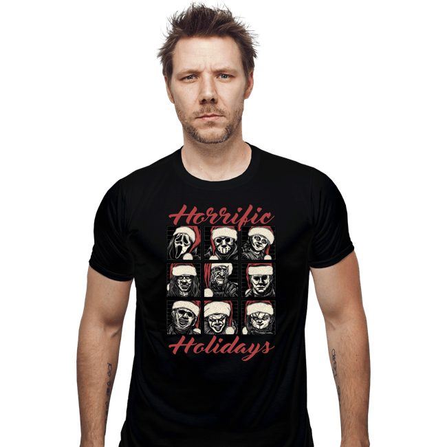 Daily_Deal_Shirts Fitted Shirts, Mens / Small / Black Horrific Holidays