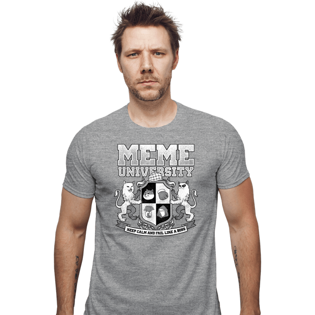 Secret_Shirts Fitted Shirts, Mens / Small / Sports Grey Meme University