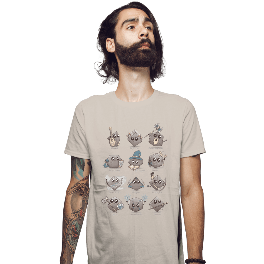 Shirts Fitted Shirts, Mens / Small / Sand Kawaii DnD Classes