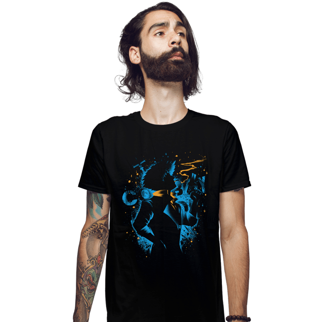 Daily_Deal_Shirts Fitted Shirts, Mens / Small / Black Swimming Bird