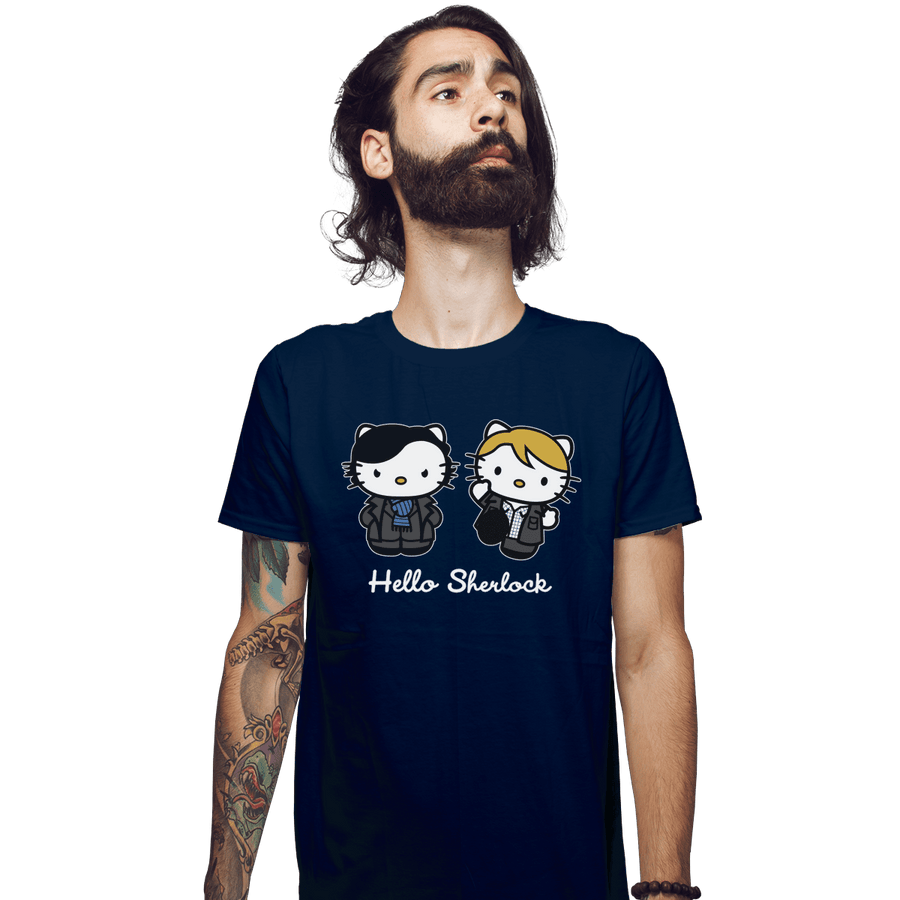 Shirts Fitted Shirts, Mens / Small / Navy Hello Sherlock
