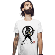 Load image into Gallery viewer, Shirts Fitted Shirts, Mens / Small / White Black Ranger Sumi-e
