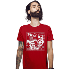 Load image into Gallery viewer, Daily_Deal_Shirts Fitted Shirts, Mens / Small / Red Pizza Ball
