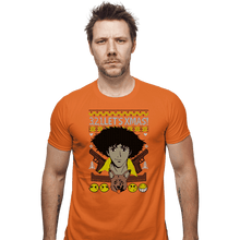 Load image into Gallery viewer, Shirts Fitted Shirts, Mens / Small / Orange Cowboy Xmas

