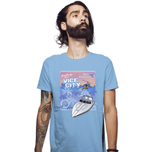 Load image into Gallery viewer, Shirts Fitted Shirts, Mens / Small / Powder Blue Greetings From Vice City
