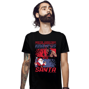 Daily_Deal_Shirts Fitted Shirts, Mens / Small / Black Christmas Fight