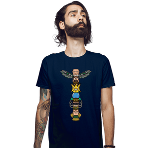 Daily_Deal_Shirts Fitted Shirts, Mens / Small / Navy Totem Of Villains