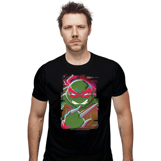 Daily_Deal_Shirts Fitted Shirts, Mens / Small / Black Glitch Raphael