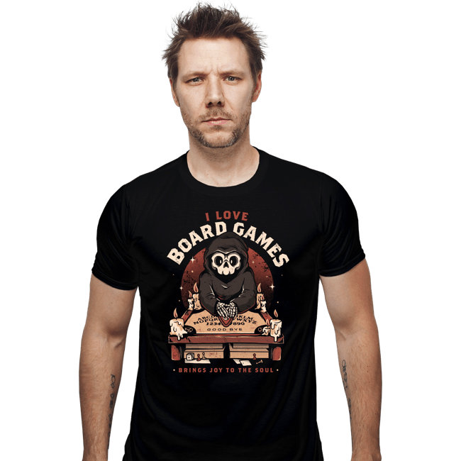 Daily_Deal_Shirts Fitted Shirts, Mens / Small / Black I Love Board Games
