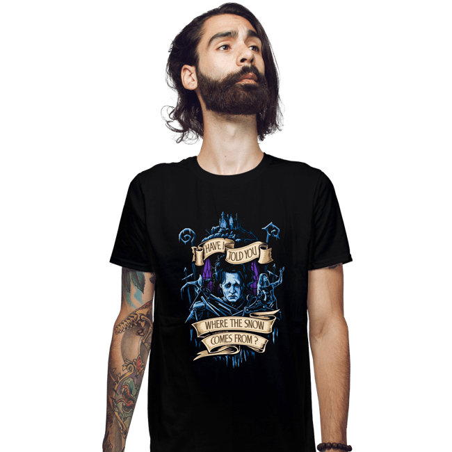 Daily_Deal_Shirts Fitted Shirts, Mens / Small / Black Story About Snow