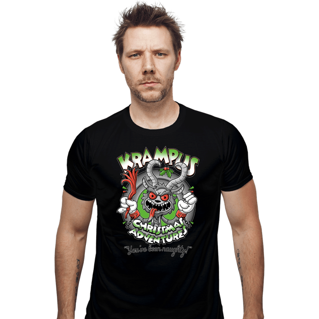 Daily_Deal_Shirts Fitted Shirts, Mens / Small / Black Krampus Christmas Adventures