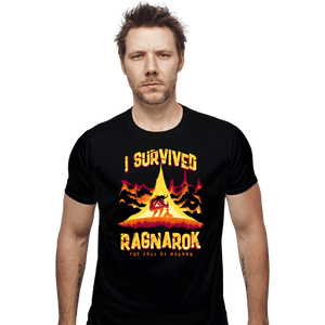 Daily_Deal_Shirts Fitted Shirts, Mens / Small / Black I Survived Ragnarok