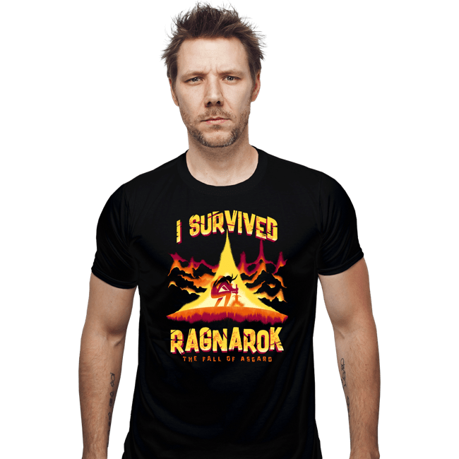 Daily_Deal_Shirts Fitted Shirts, Mens / Small / Black I Survived Ragnarok