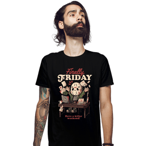Daily_Deal_Shirts Fitted Shirts, Mens / Small / Black Finally Friday