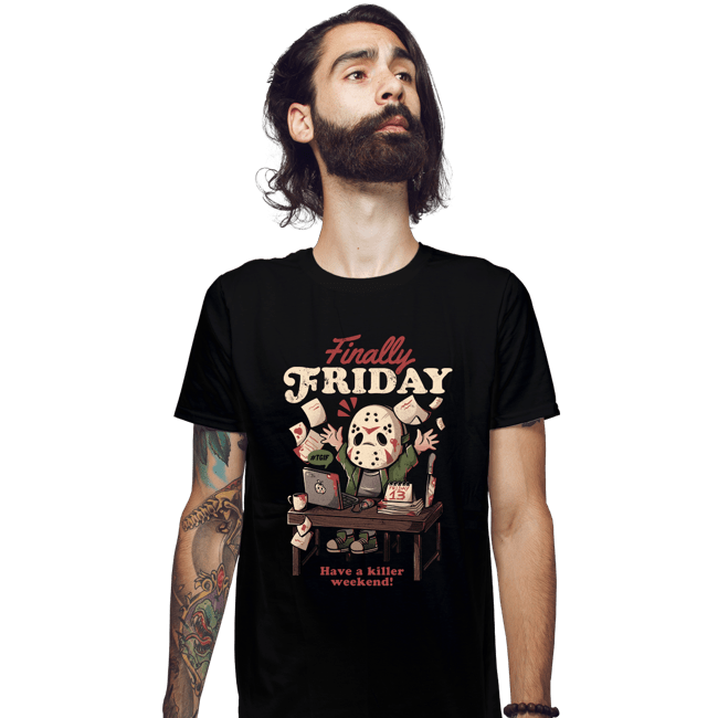 Daily_Deal_Shirts Fitted Shirts, Mens / Small / Black Finally Friday