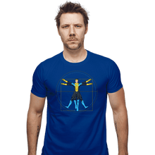 Load image into Gallery viewer, Daily_Deal_Shirts Fitted Shirts, Mens / Small / Royal Blue Vitruvian Invincible
