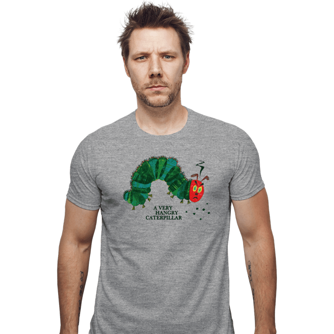 Daily_Deal_Shirts Fitted Shirts, Mens / Small / Sports Grey Hangry Caterpillar