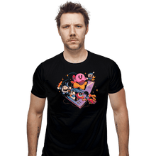 Load image into Gallery viewer, Daily_Deal_Shirts Fitted Shirts, Mens / Small / Black Pink Blob Game
