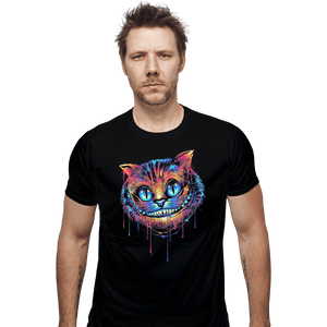 Shirts Fitted Shirts, Mens / Small / Black Colorful Cat