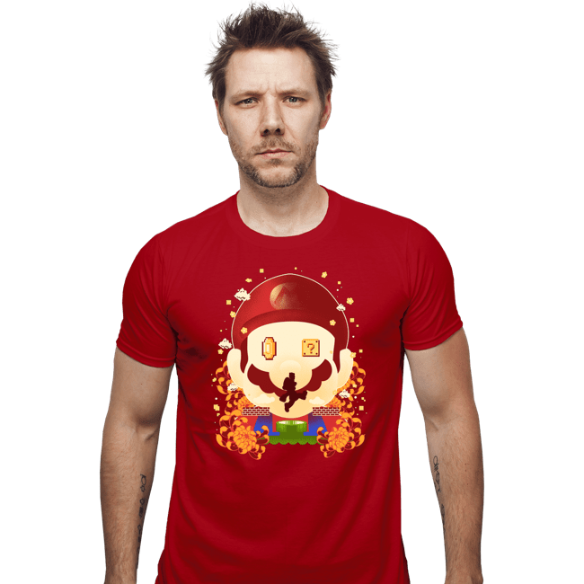 Daily_Deal_Shirts Fitted Shirts, Mens / Small / Red Mario Memories