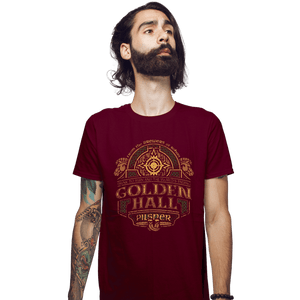 Shirts Fitted Shirts, Mens / Small / Maroon Golden Hall Pilsner