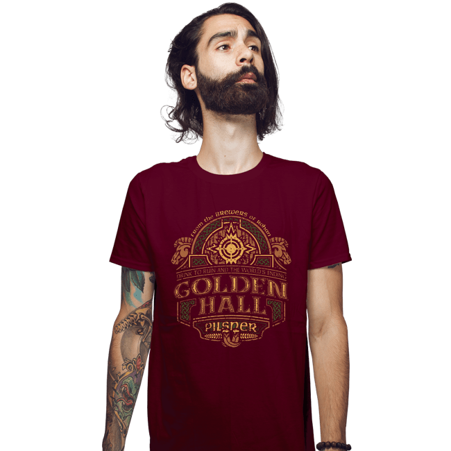 Shirts Fitted Shirts, Mens / Small / Maroon Golden Hall Pilsner