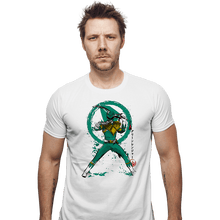 Load image into Gallery viewer, Daily_Deal_Shirts Fitted Shirts, Mens / Small / White Green Ranger Sumi-e
