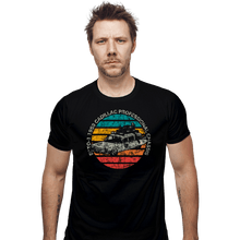 Load image into Gallery viewer, Shirts Fitted Shirts, Mens / Small / Black Retro Ecto-1 Sun
