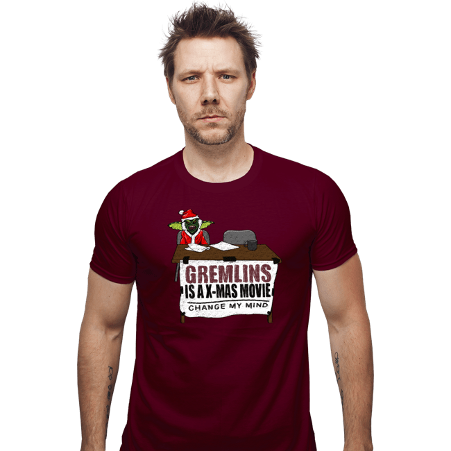 Shirts Fitted Shirts, Mens / Small / Maroon Gremlins Is A Christmas Movie