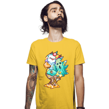 Load image into Gallery viewer, Shirts Fitted Shirts, Mens / Small / Daisy Magical Silhouettes - Chocobo
