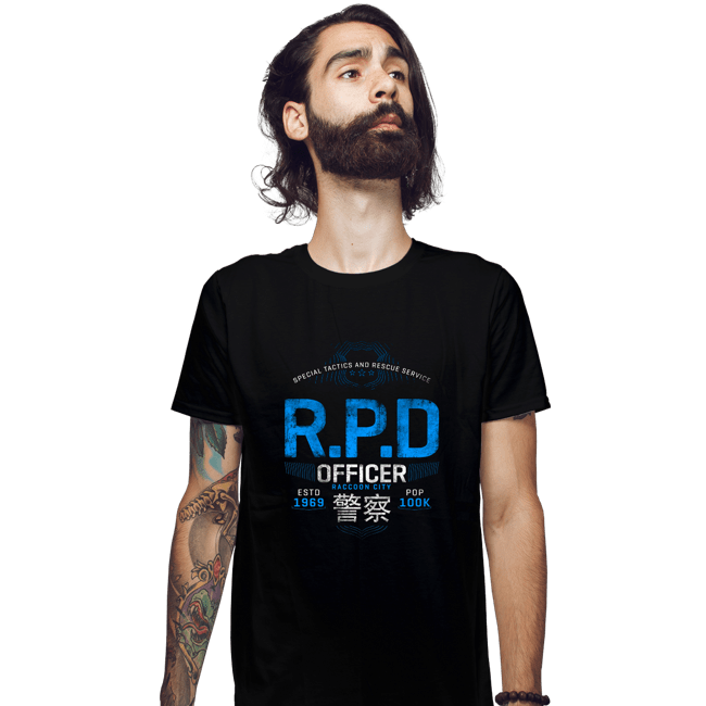 Shirts Fitted Shirts, Mens / Small / Black Raccoon Officer