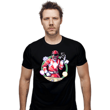 Load image into Gallery viewer, Daily_Deal_Shirts Fitted Shirts, Mens / Small / Black Red Ranger Dance
