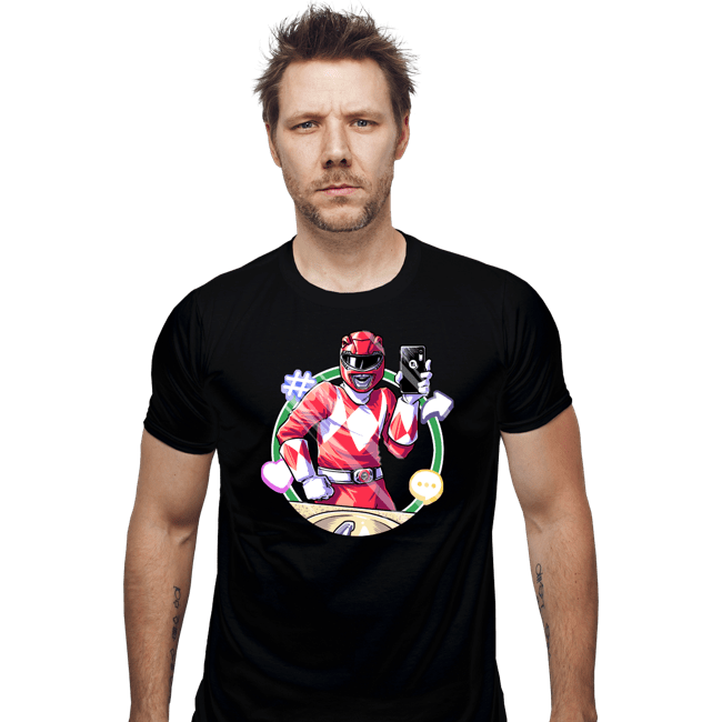 Daily_Deal_Shirts Fitted Shirts, Mens / Small / Black Red Ranger Dance