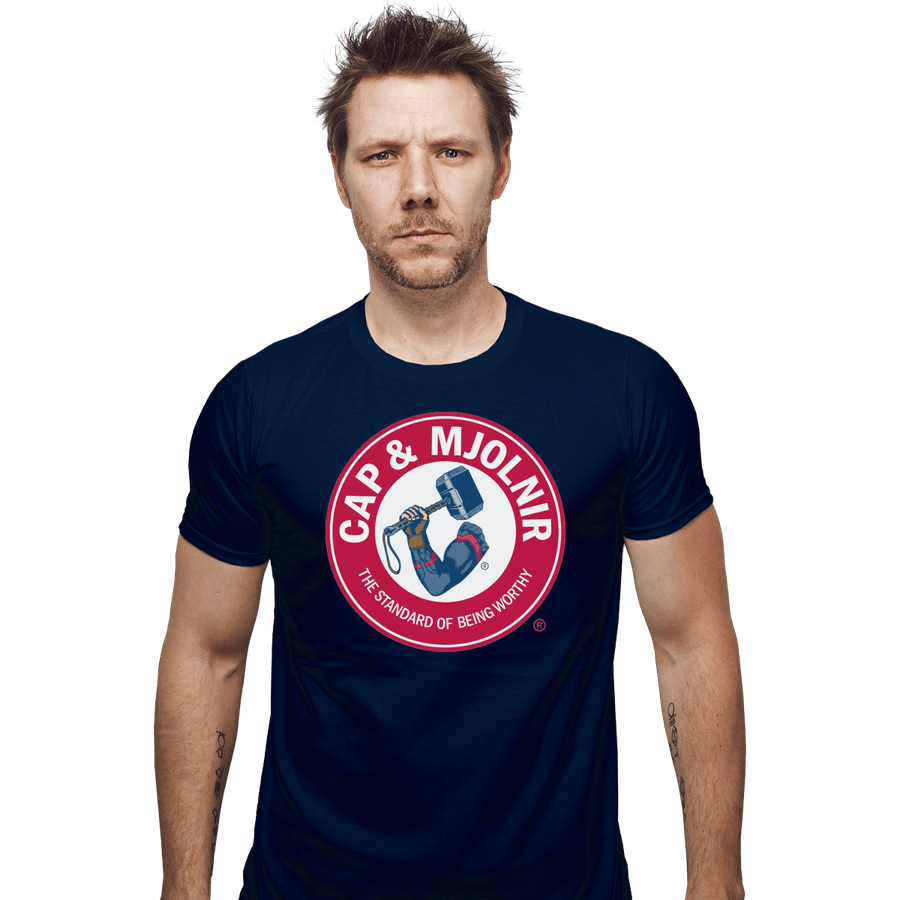 Shirts Fitted Shirts, Mens / Small / Navy Cap And Mjolnir
