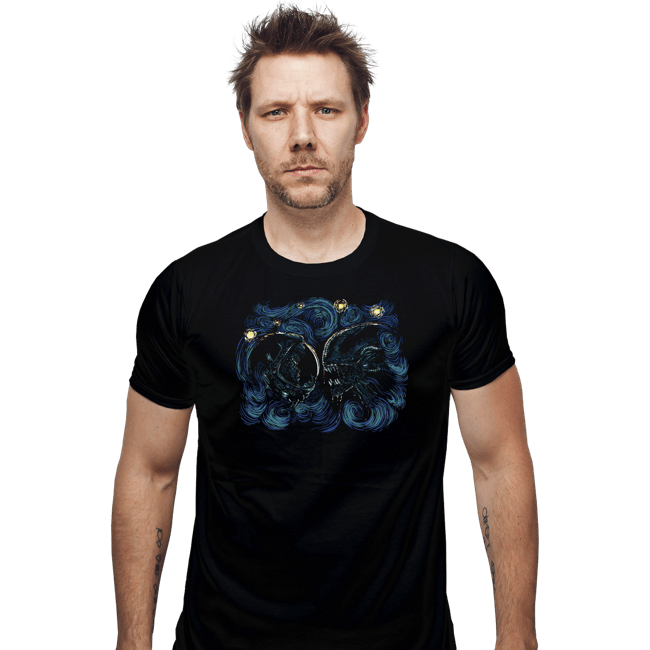 Secret_Shirts Fitted Shirts, Mens / Small / Black Starry Alien