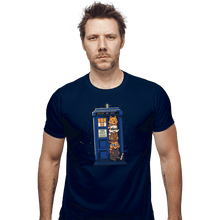 Load image into Gallery viewer, Daily_Deal_Shirts Fitted Shirts, Mens / Small / Navy Tardis Cats
