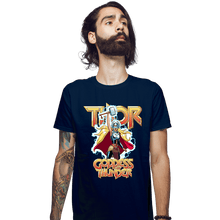 Load image into Gallery viewer, Daily_Deal_Shirts Fitted Shirts, Mens / Small / Navy Mighty Thor
