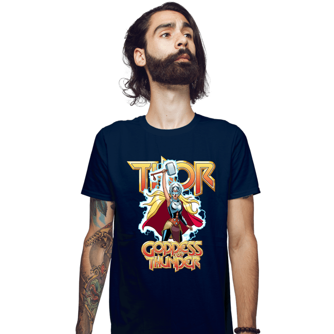 Daily_Deal_Shirts Fitted Shirts, Mens / Small / Navy Mighty Thor