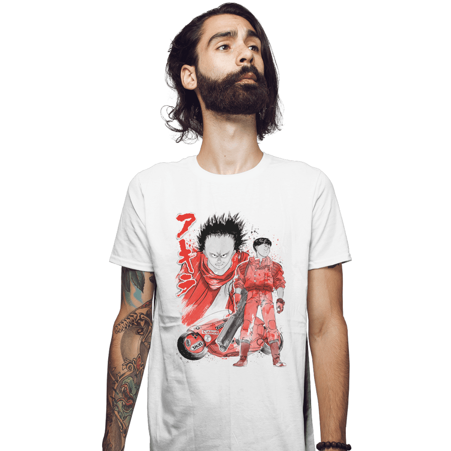 Shirts Fitted Shirts, Mens / Small / White Kaneda And Tetsuo Sumi-e