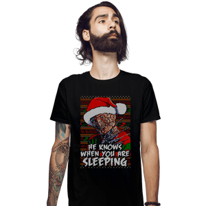 Secret_Shirts Fitted Shirts, Mens / Small / Black Sleeping Sweater