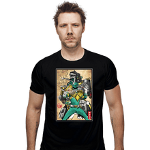 Load image into Gallery viewer, Daily_Deal_Shirts Fitted Shirts, Mens / Small / Black Green Ranger Woodblock
