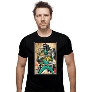 Daily_Deal_Shirts Fitted Shirts, Mens / Small / Black Green Ranger Woodblock