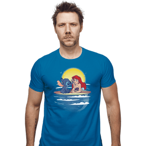 Shirts Fitted Shirts, Mens / Small / Sapphire Aloha Mermaid