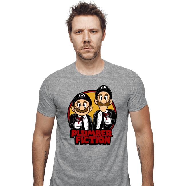 Secret_Shirts Fitted Shirts, Mens / Small / Sports Grey Plumber Fiction