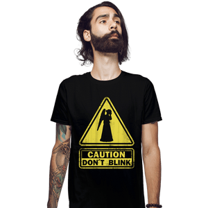 Shirts Fitted Shirts, Mens / Small / Black Caution - Don't Blink